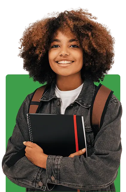 A STEAMLabs Africa student holding her notebooks